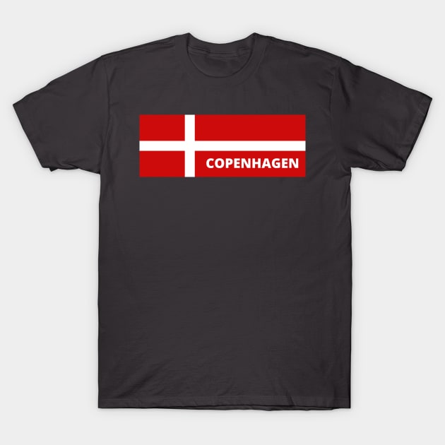 Copenhagen City in Danish Flag T-Shirt by aybe7elf